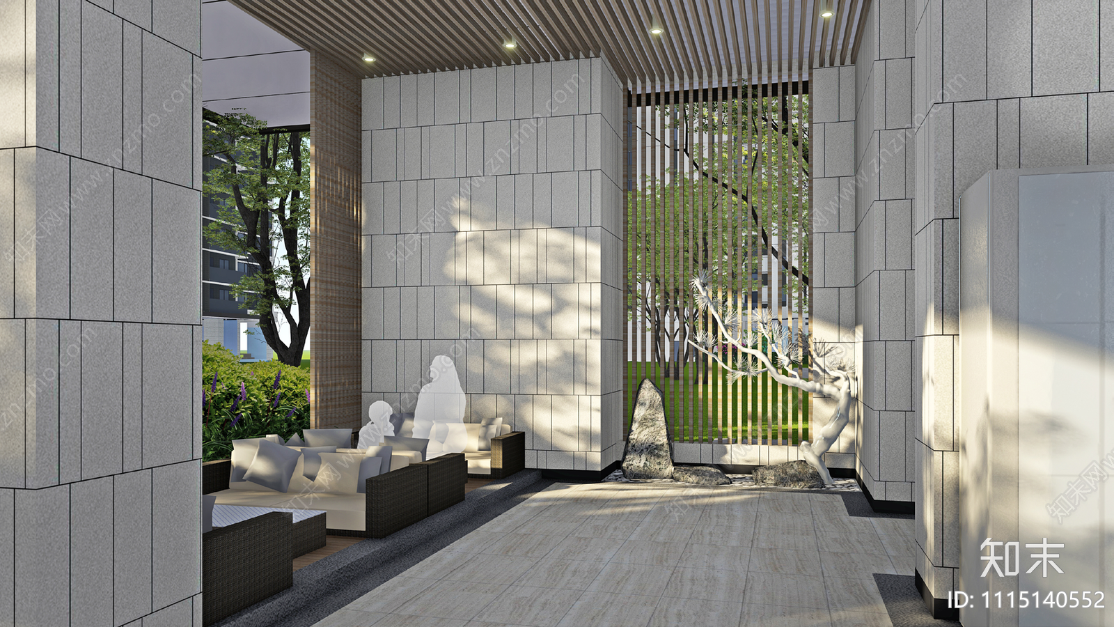 现代架空层景观cad施工图下载【ID:1115140552】