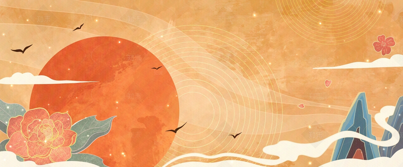 新中式敦煌风格壁纸壁画贴图下载【ID:1114948963】