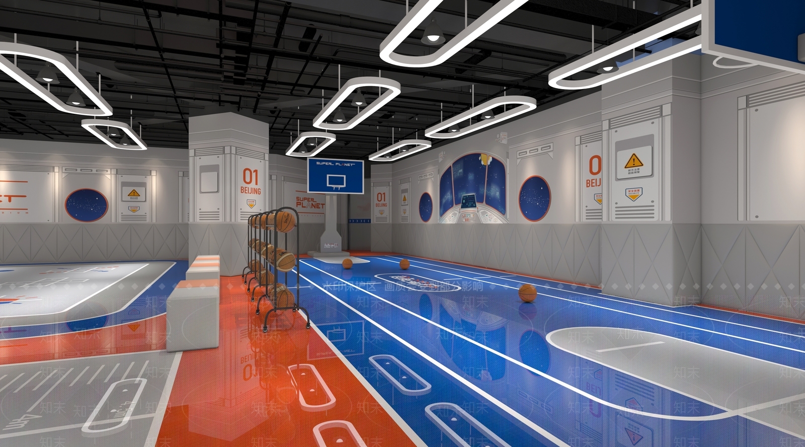 现代篮球场3D模型下载【ID:1114960758】