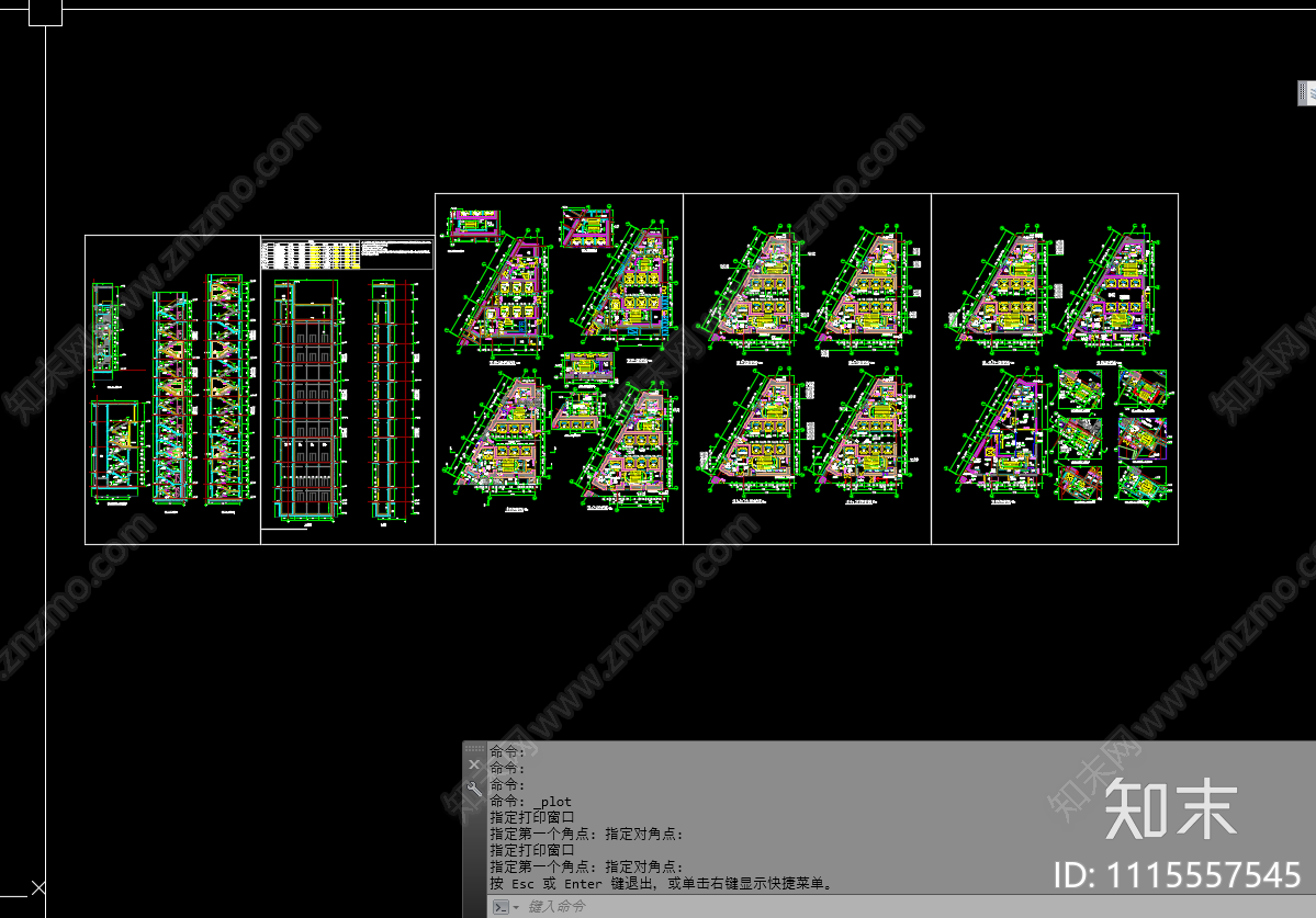 超高层公寓核心筒施工图cad施工图下载【ID:1115557545】