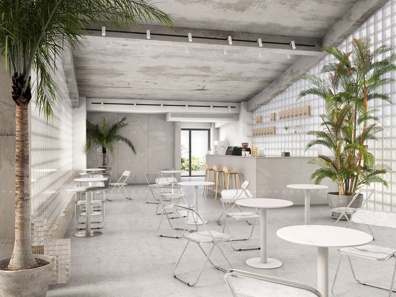 【3D悬赏模型】现代风格咖啡店3D模型下载【ID:1115159520】