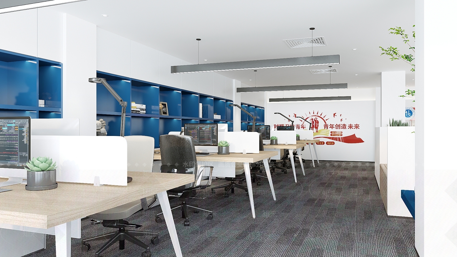 现代学校公共办公室3D模型下载【ID:1114958615】