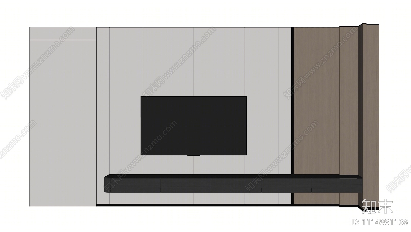 现代电视背景墙SU模型下载【ID:1114981168】