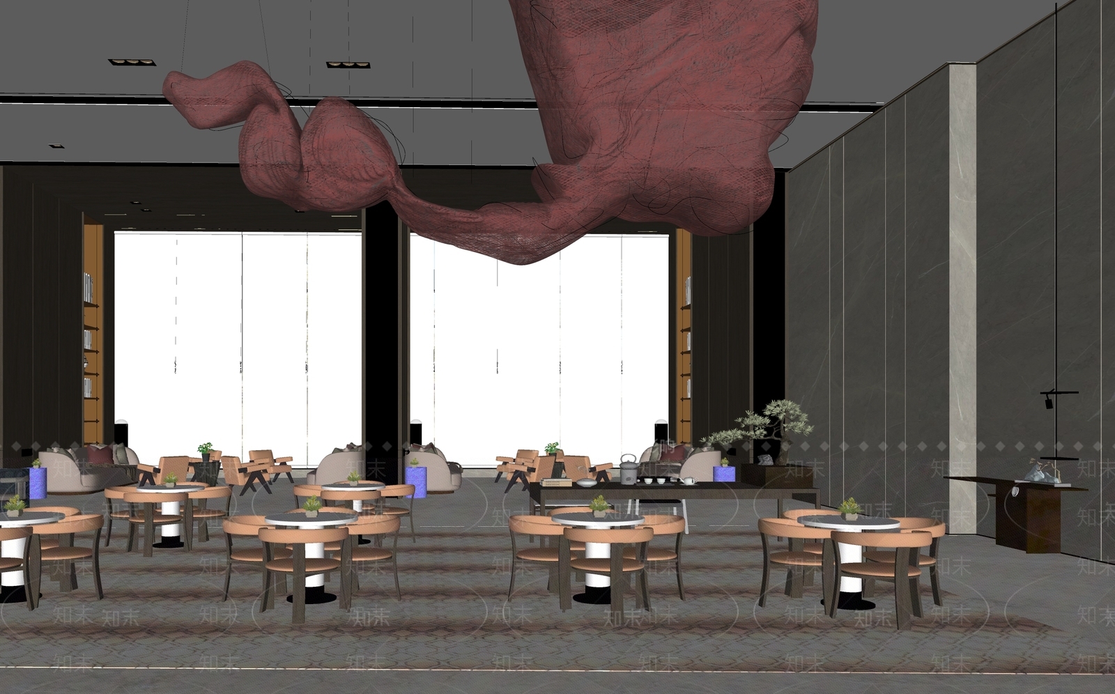 东南亚餐厅SU模型下载【ID:1115028810】