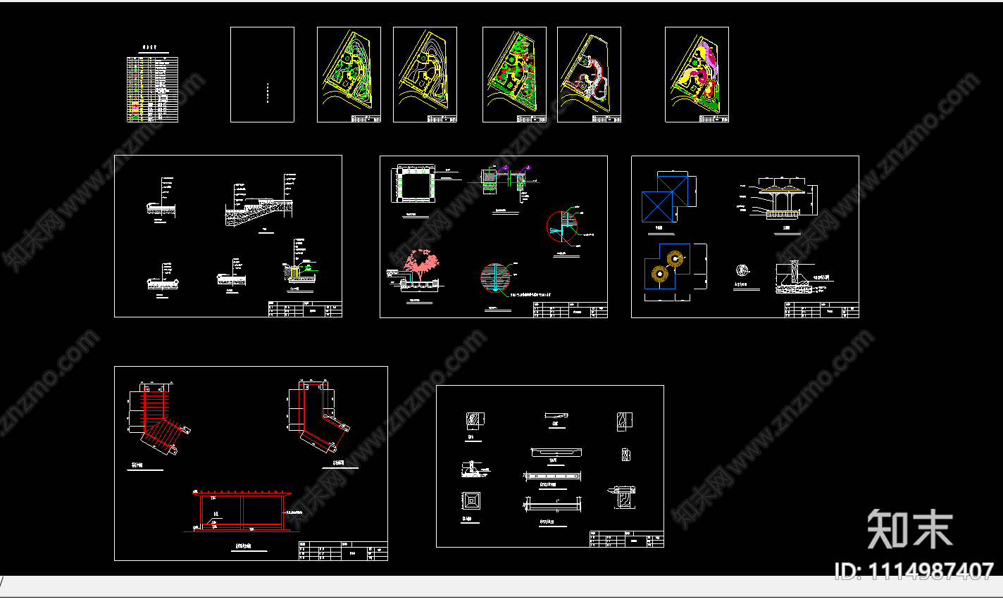 小区小公园施工图下载【ID:1114987407】