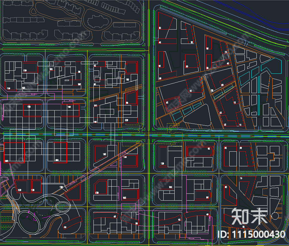 城市设计总图cad施工图下载【ID:1115000430】