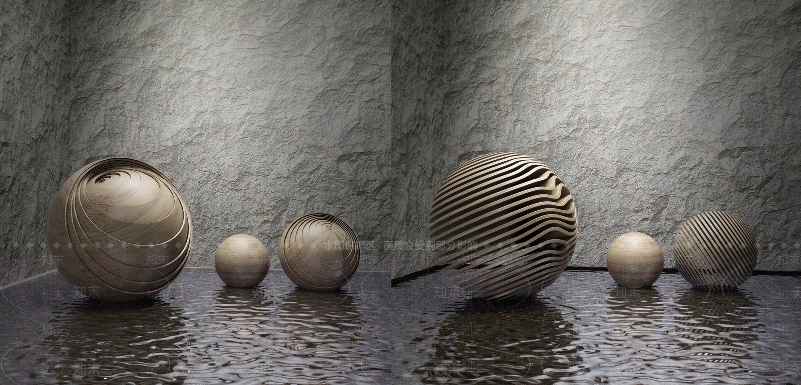 现代雕塑小球装置摆件SU模型下载【ID:1115012292】