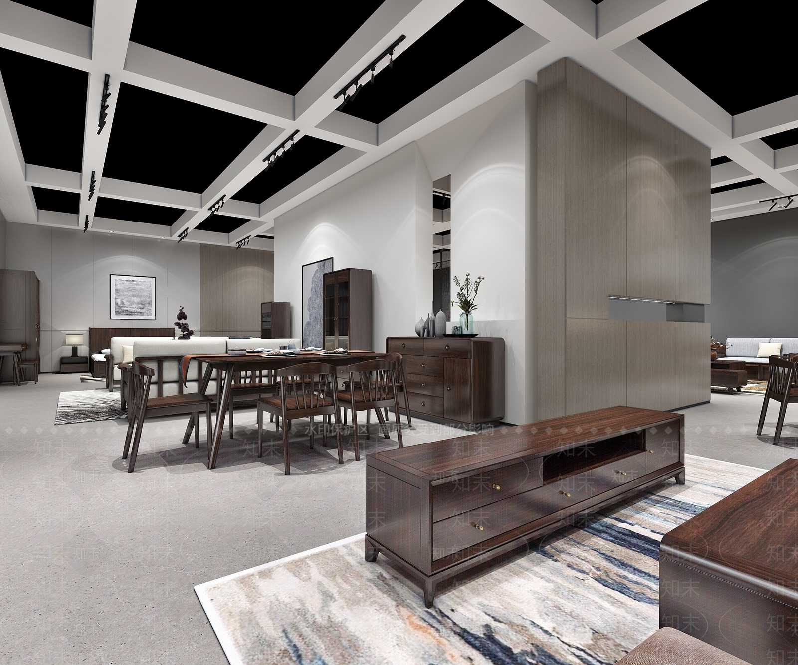 现代新中式家具专卖店3D模型下载【ID:1115125063】