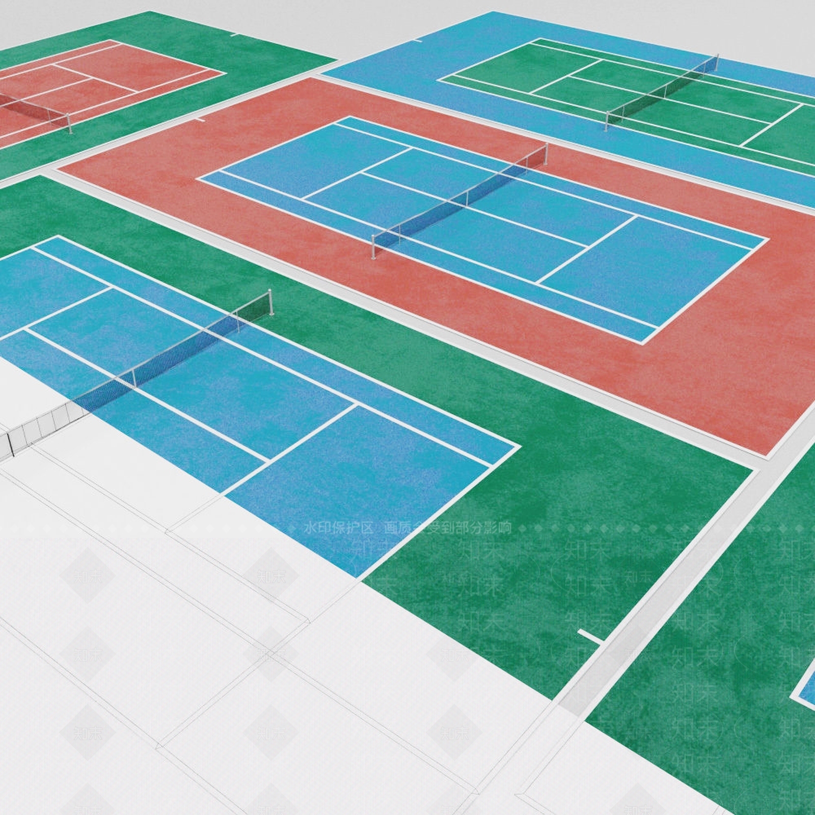 现代网球场地3D模型下载【ID:1115028326】