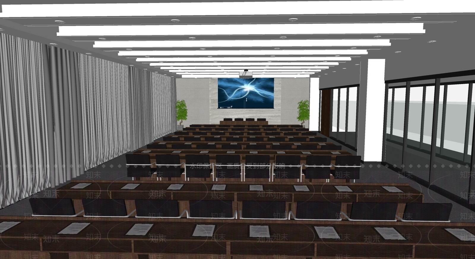 新中式报告厅SU模型下载【ID:1115033106】