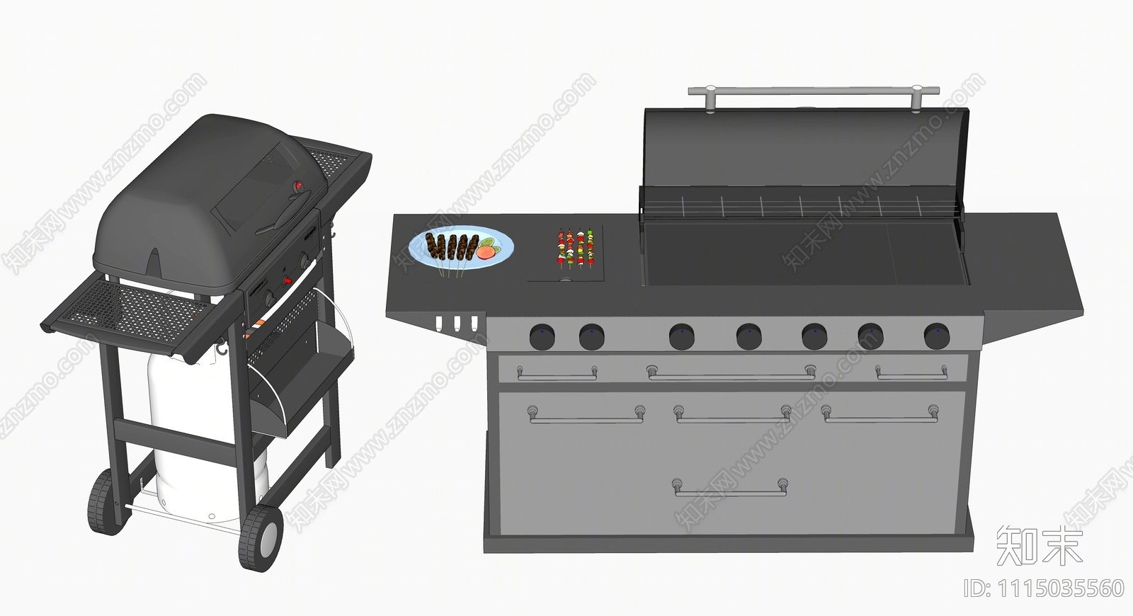 现代户外烧烤架SU模型下载【ID:1115035560】