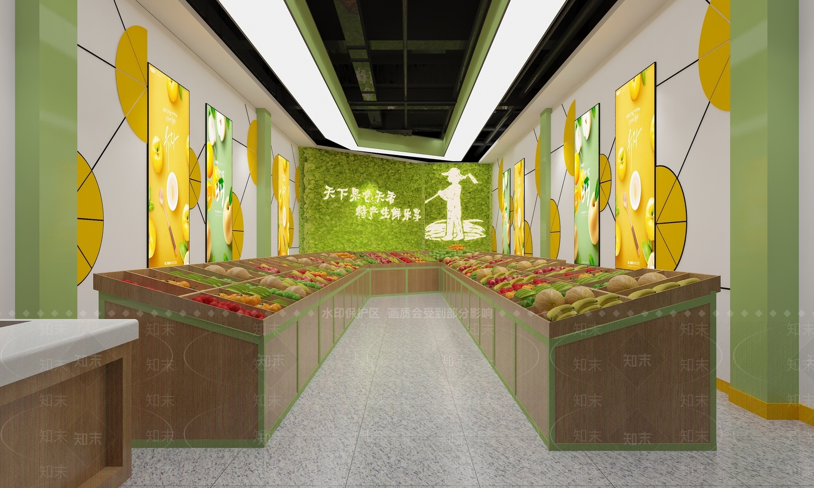 现代水果店3D模型下载【ID:1115040474】