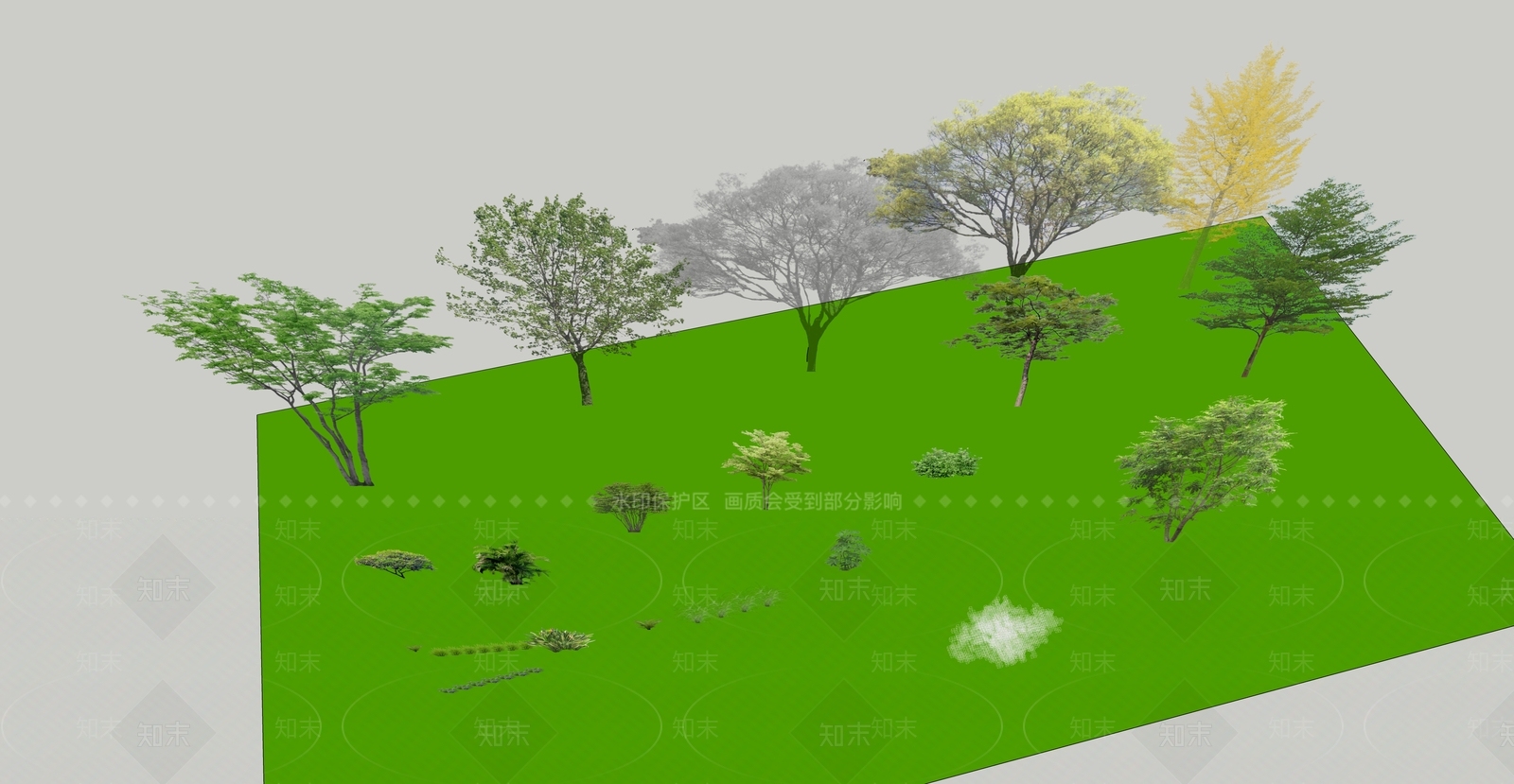 2D现代景观树SU模型下载【ID:1115049335】