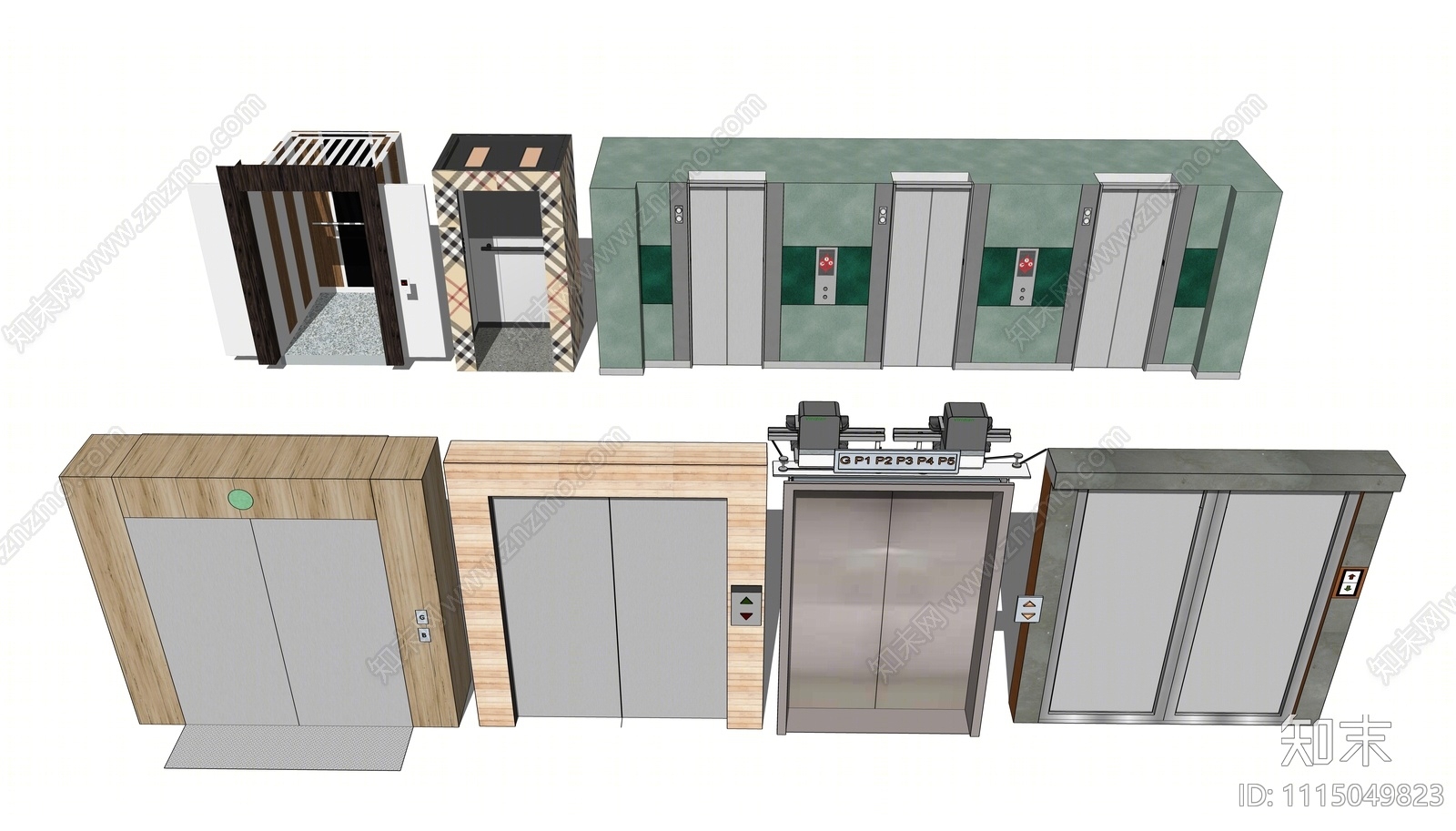 现代电梯间SU模型下载【ID:1115049823】