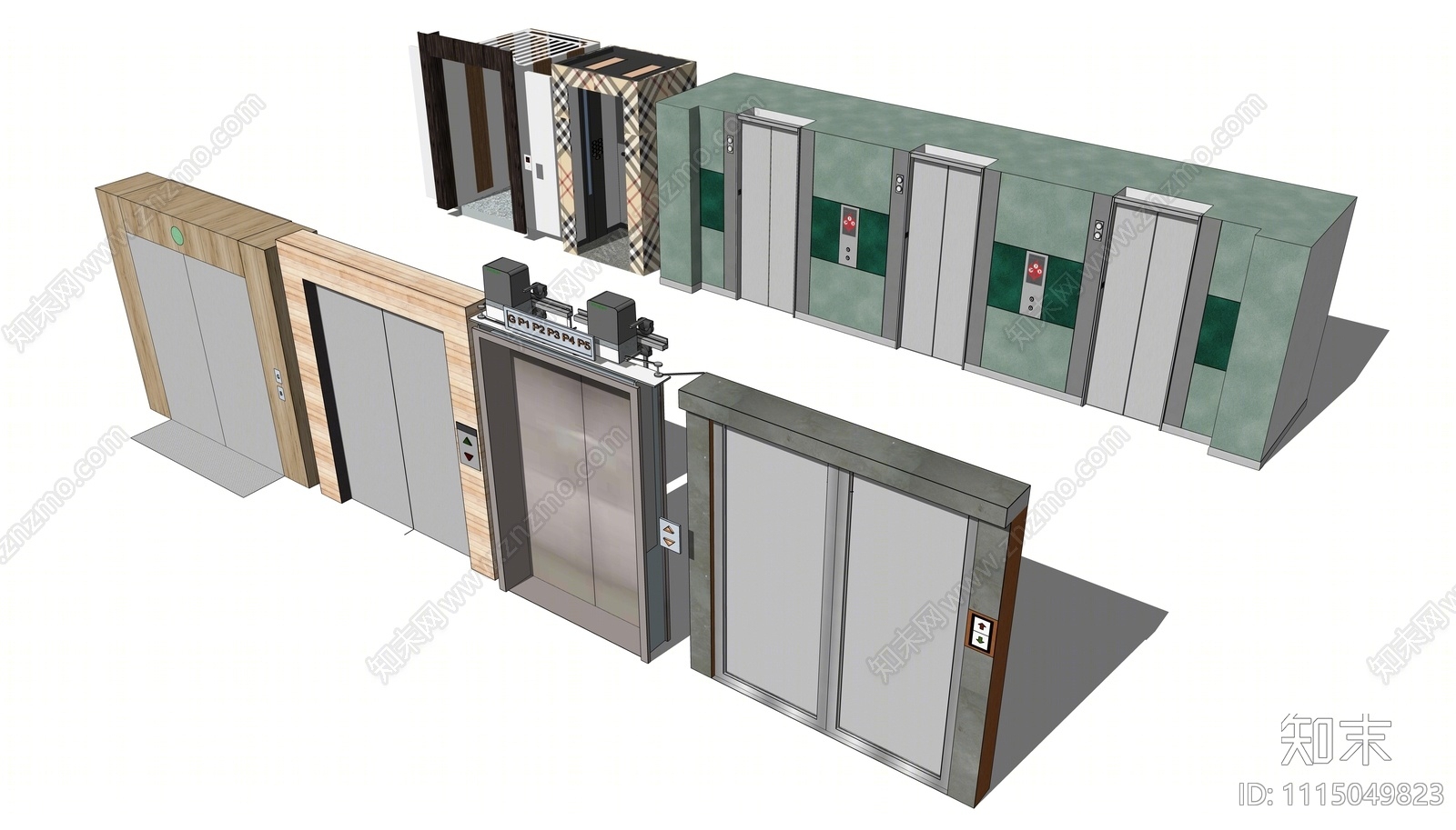 现代电梯间SU模型下载【ID:1115049823】