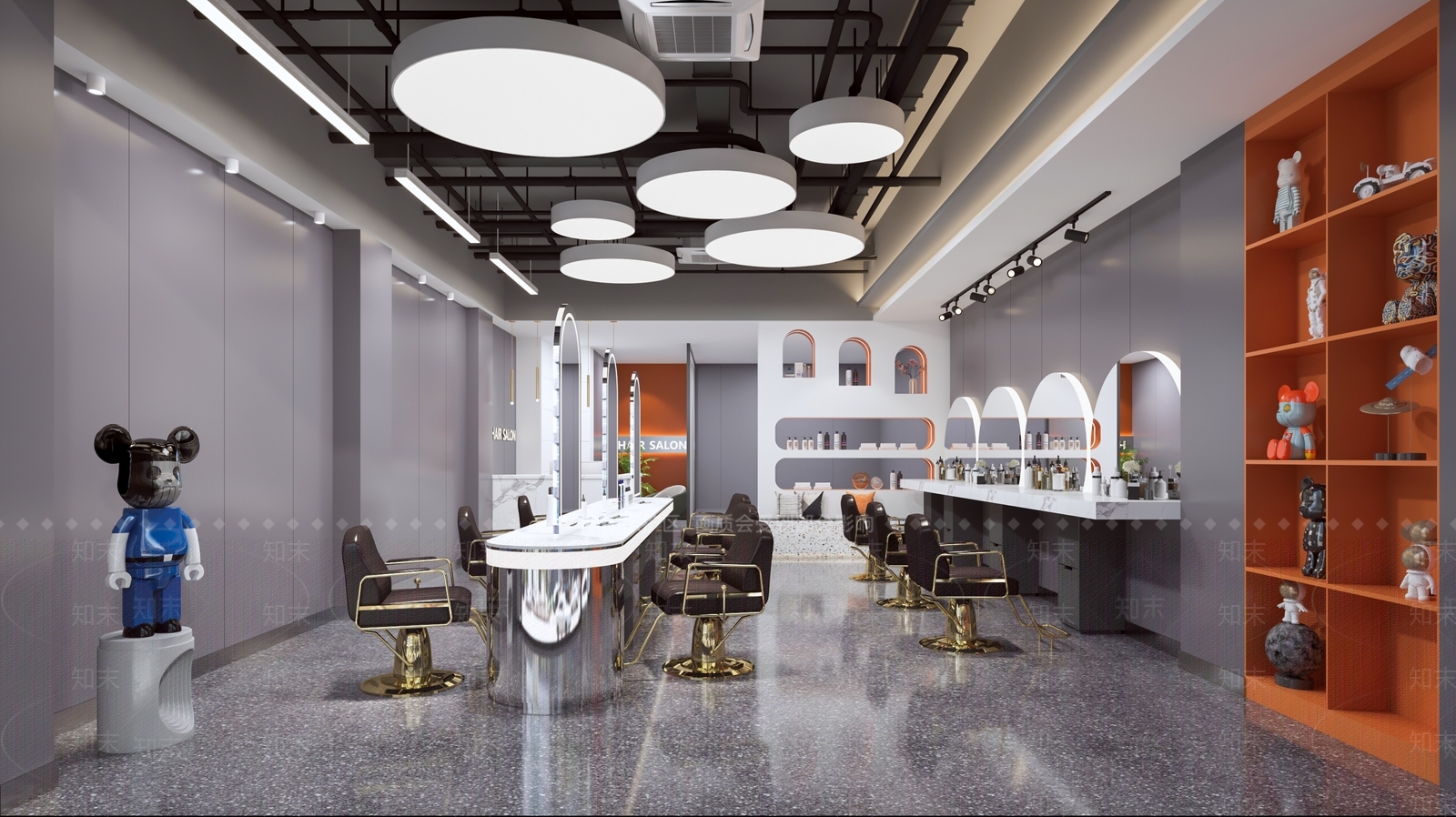现代美发店3D模型下载【ID:1115053973】