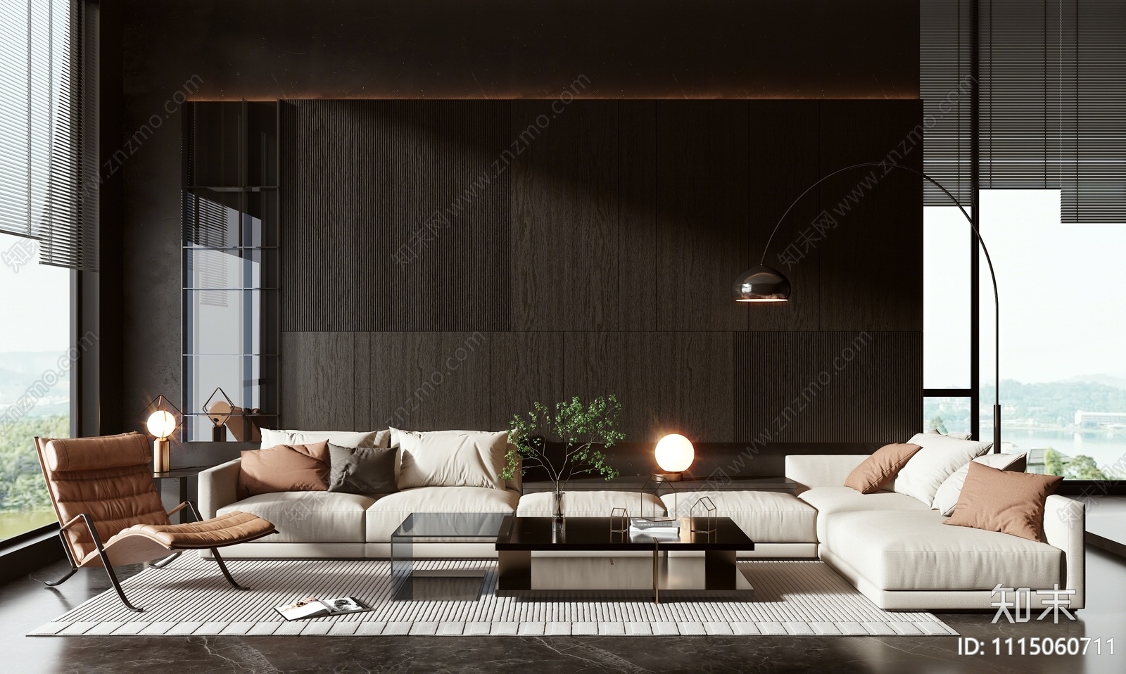 Minotti现代沙发茶几组合3D模型下载【ID:1115060711】