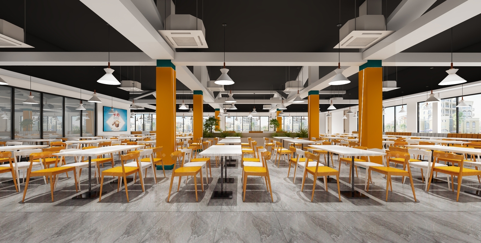 现代食堂3D模型下载【ID:1115064594】