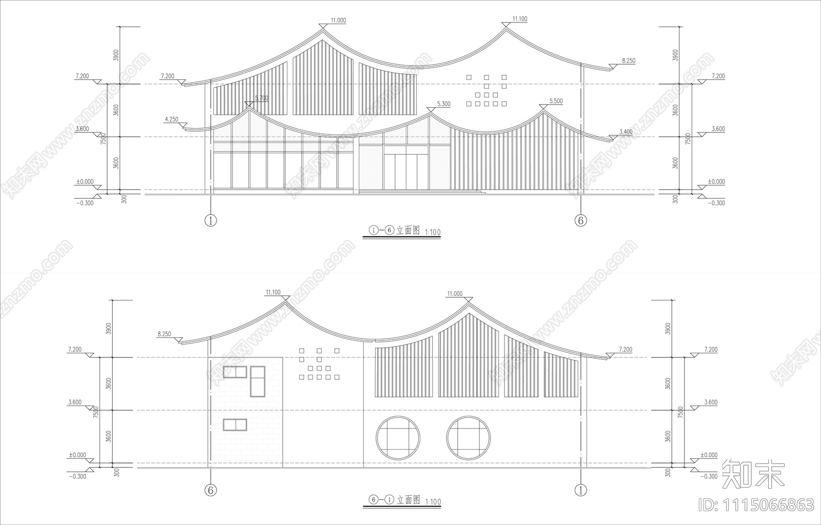 游客中心cad施工图下载【ID:1115066863】