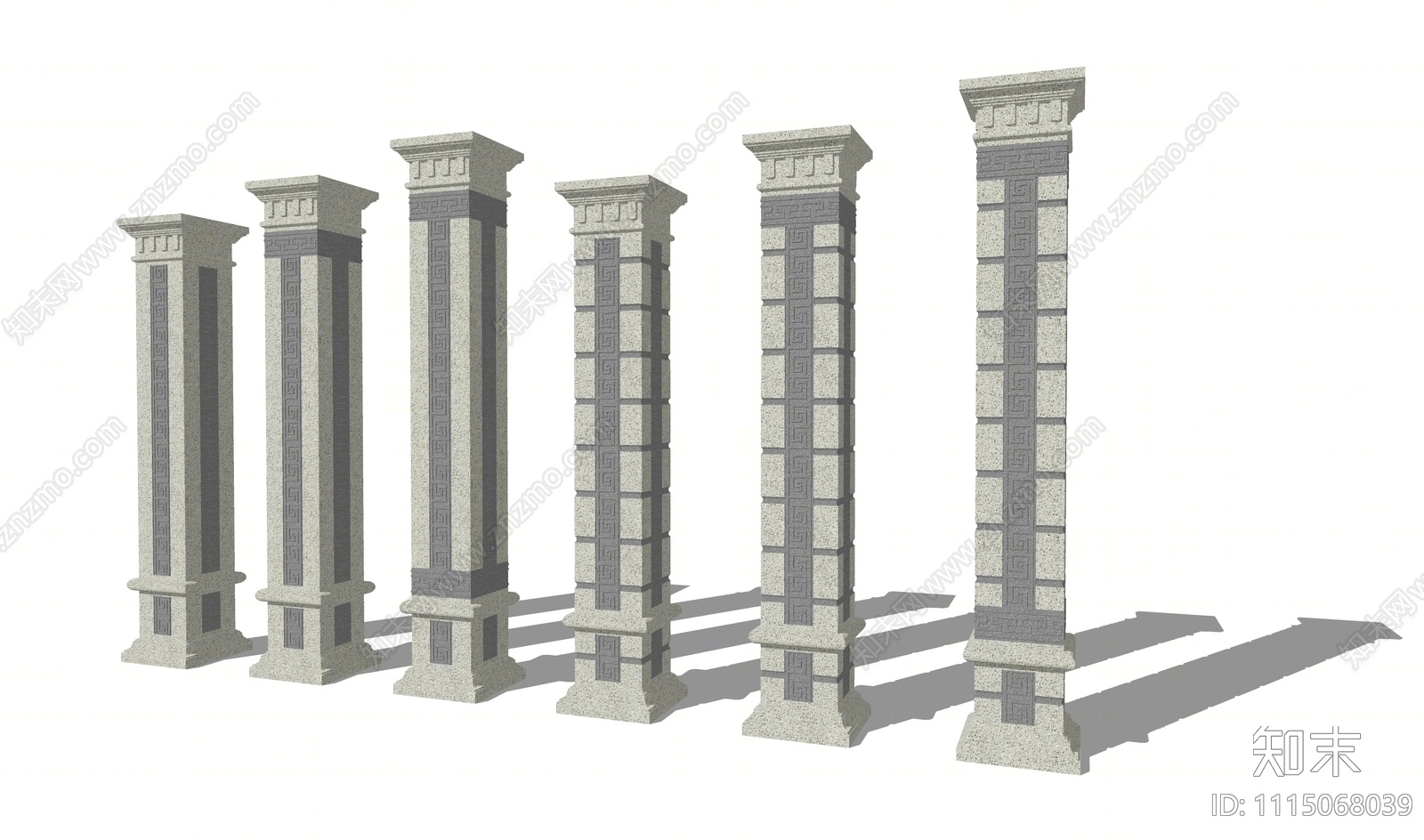 新中式景观柱SU模型下载【ID:1115068039】