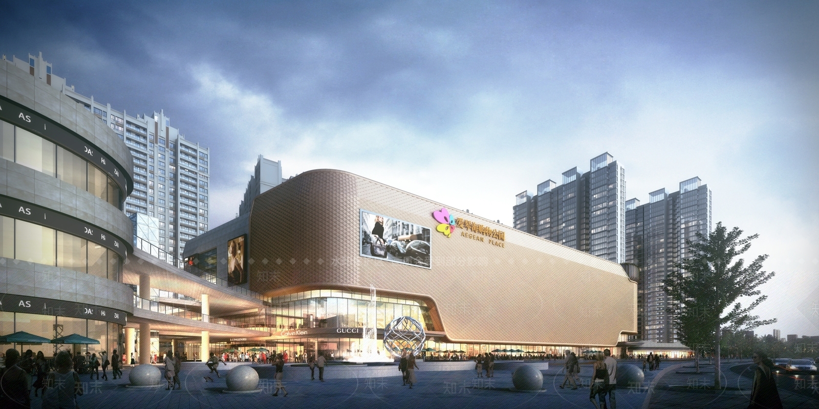 商场建筑SU模型精品下载_SketchUp模型_知末网