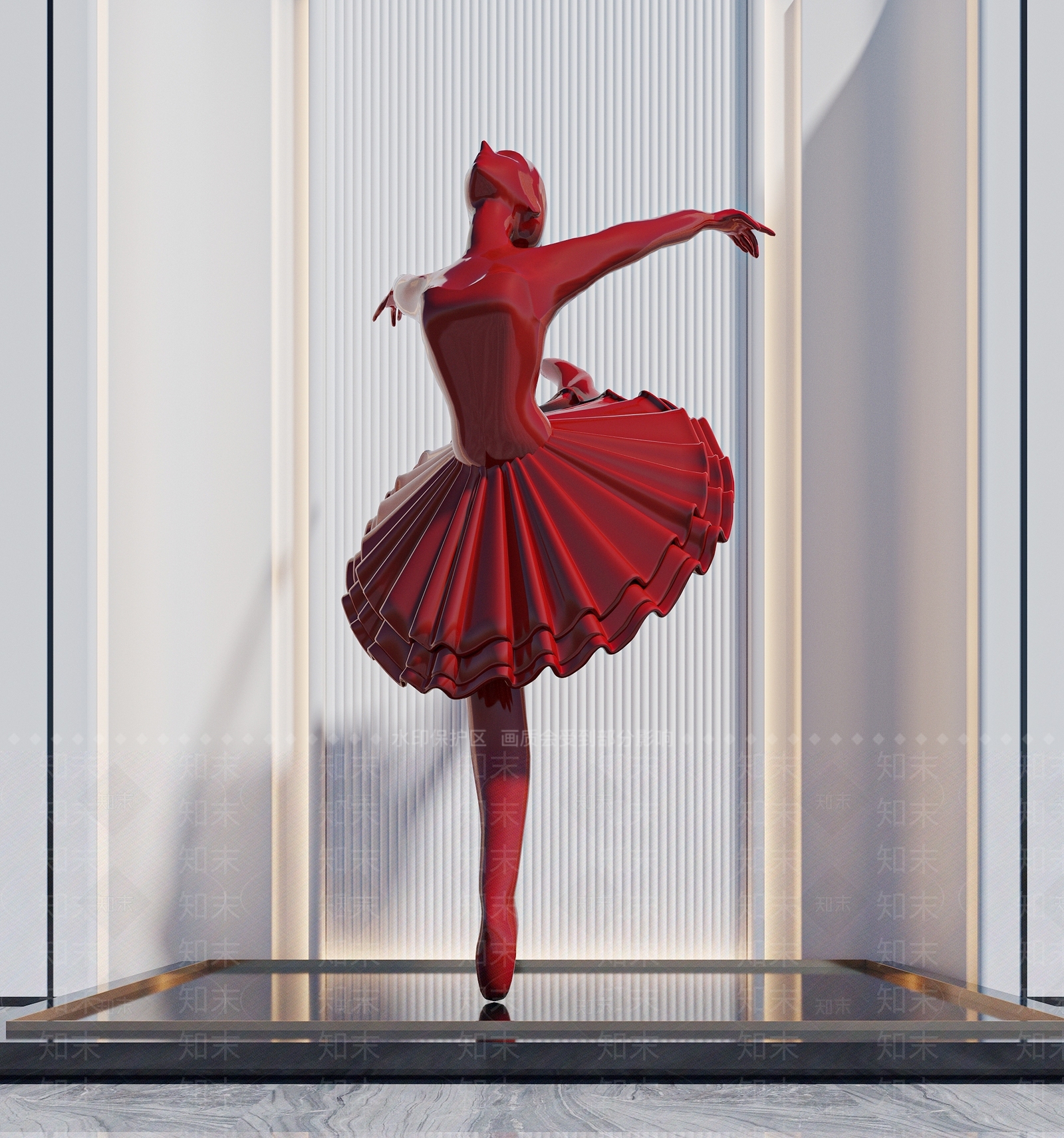 现代人体室内雕塑装置3D模型下载【ID:1115074117】