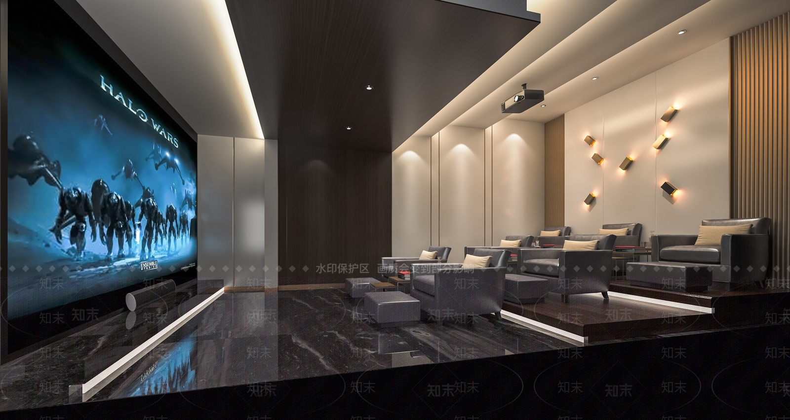现代影音室SU模型下载【ID:1115077666】