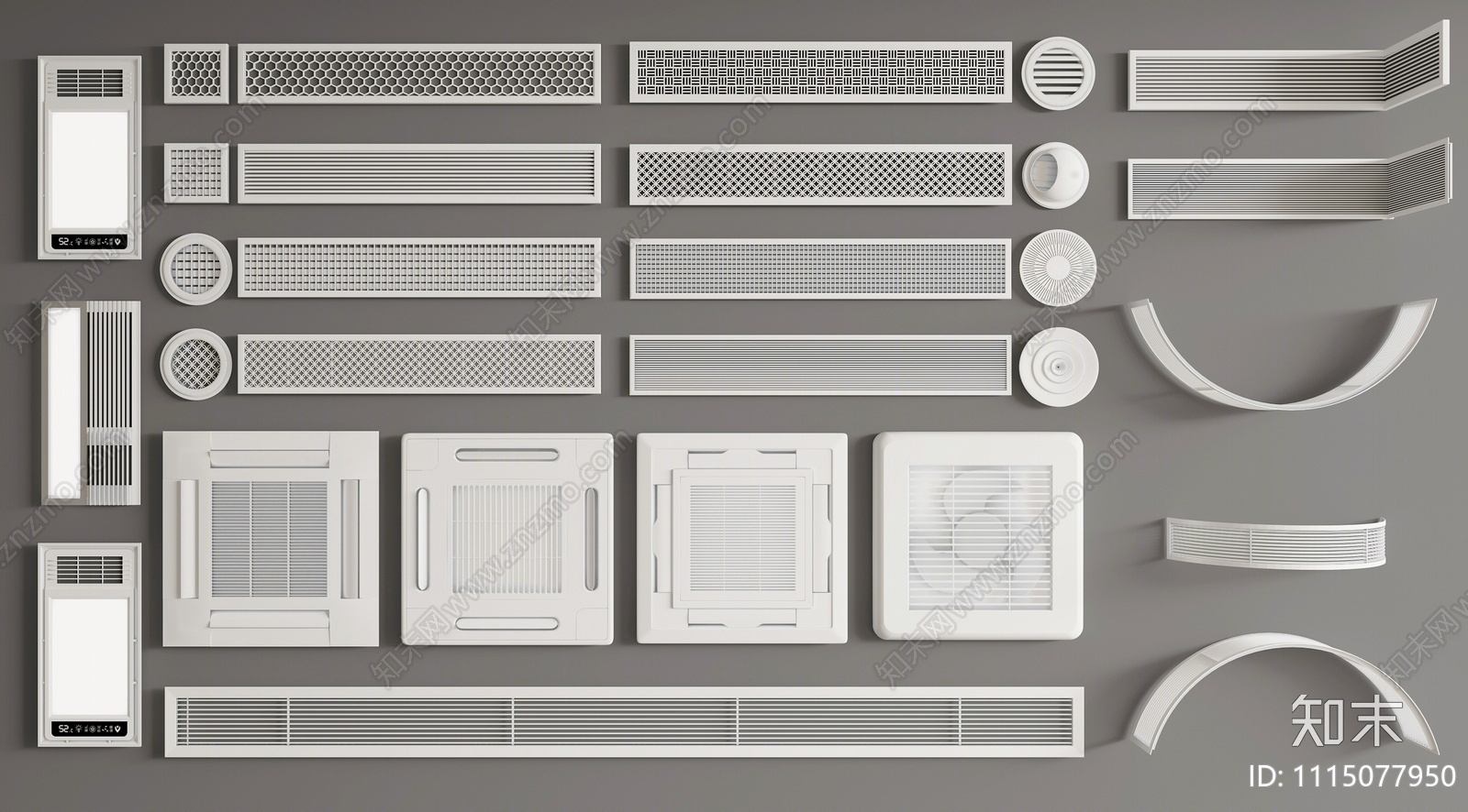 现代空调风口SU模型下载【ID:1115077950】