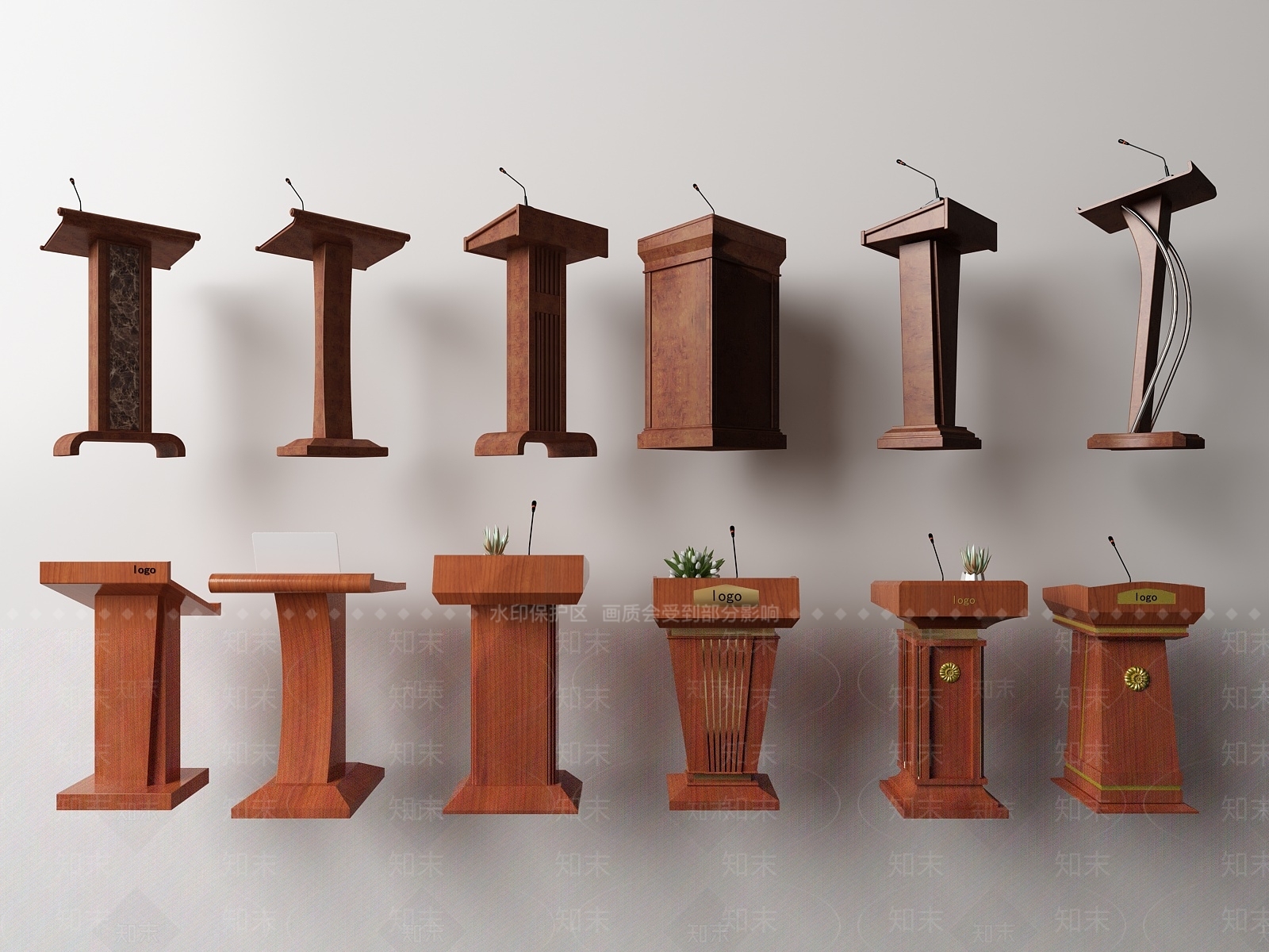 现代演讲台SU模型下载【ID:1115084583】
