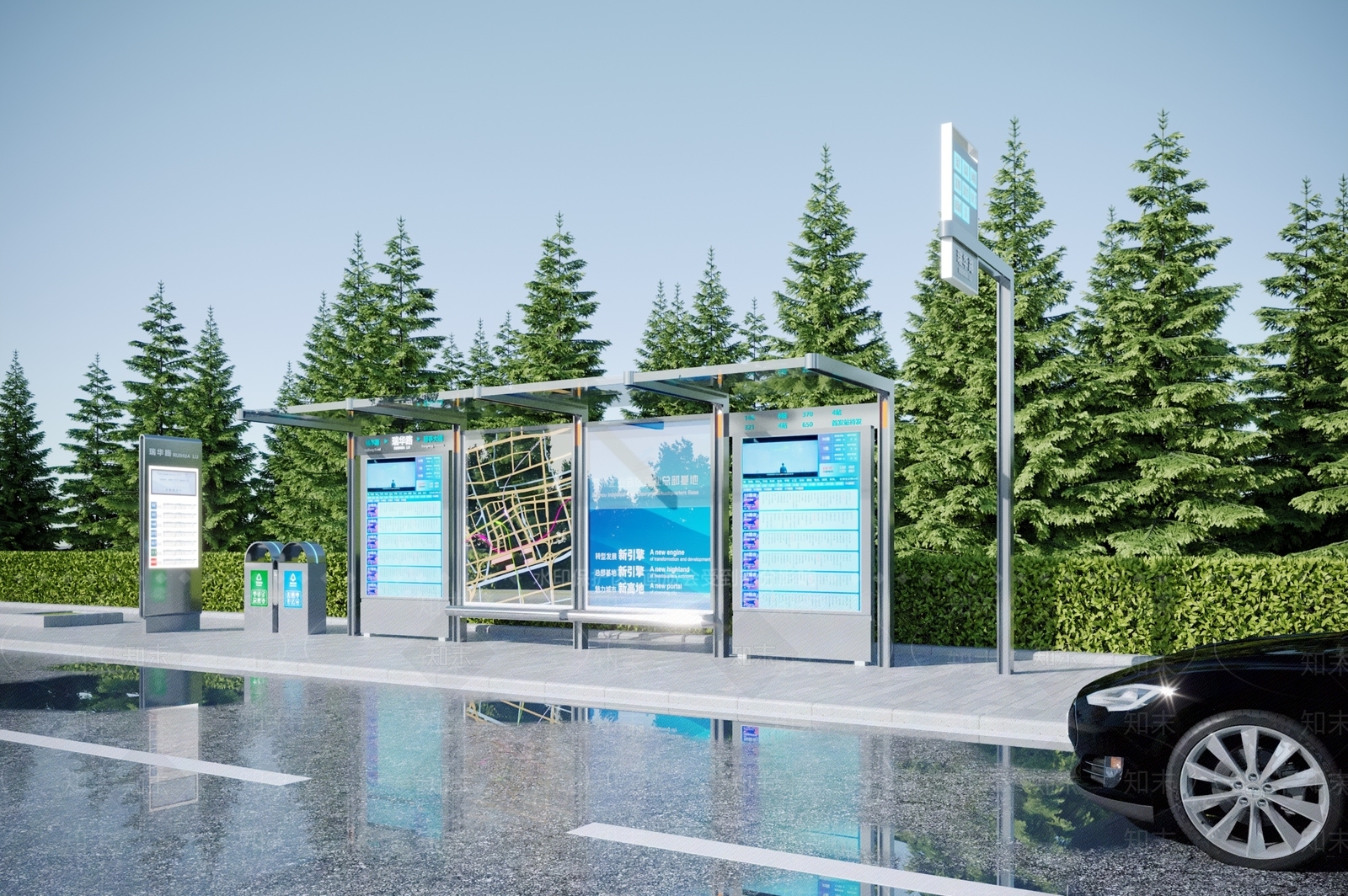 现代公交站台3D模型下载【ID:1115082938】
