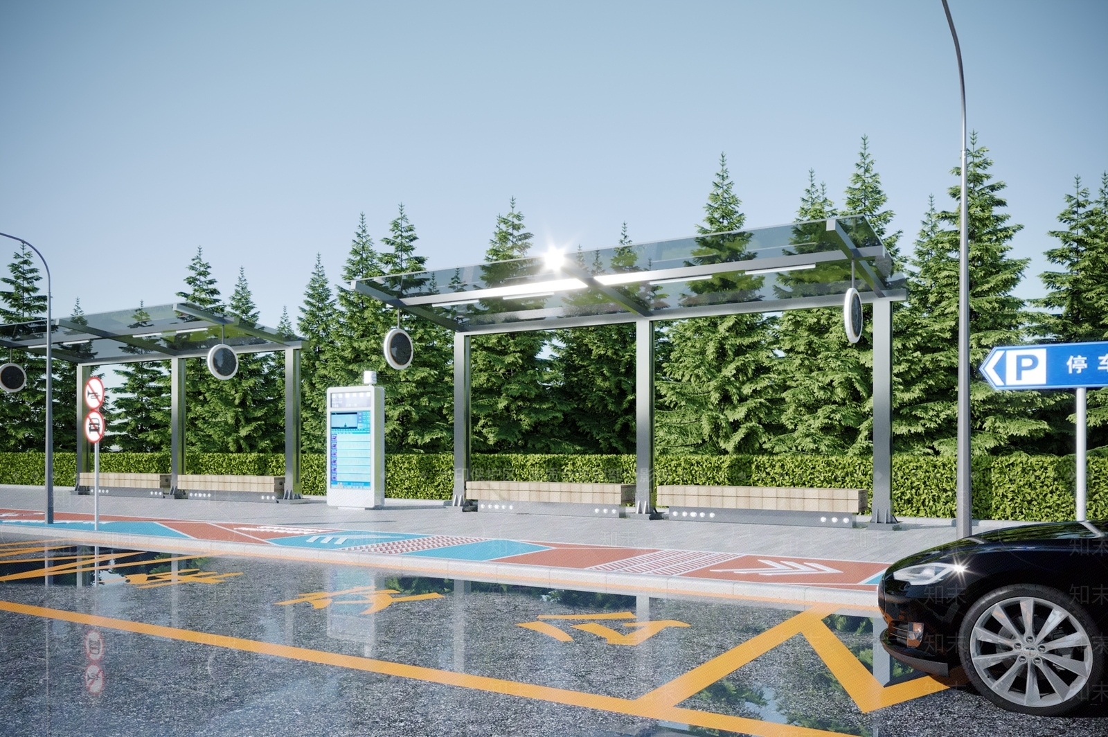 现代公交站台3D模型下载【ID:1115086808】