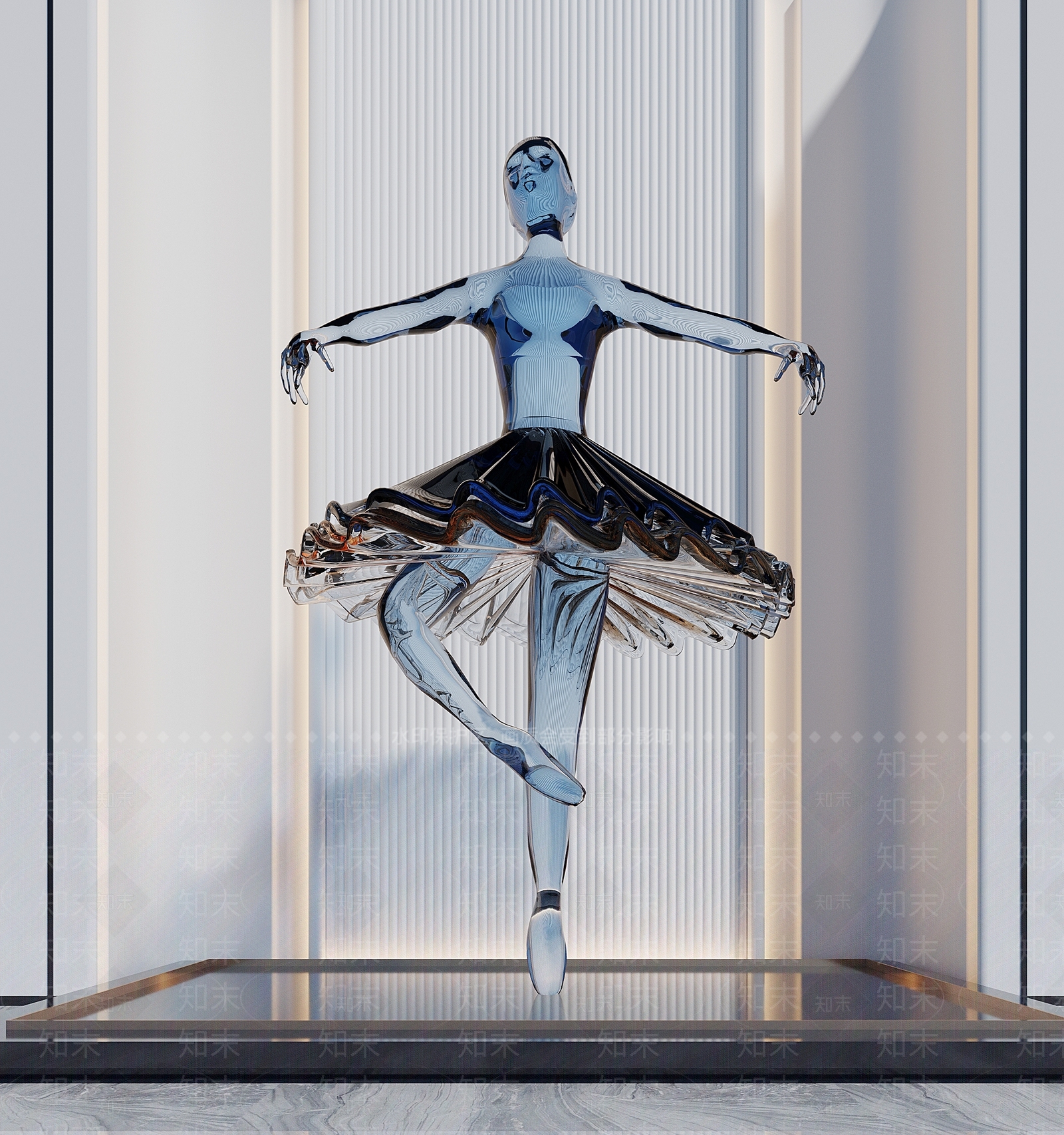 现代人体室内雕塑装置3D模型下载【ID:1115087035】