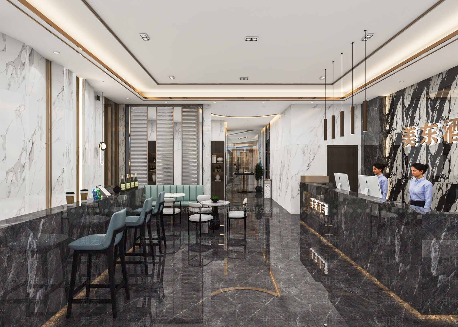 现代酒店大堂SU模型下载【ID:1115089103】