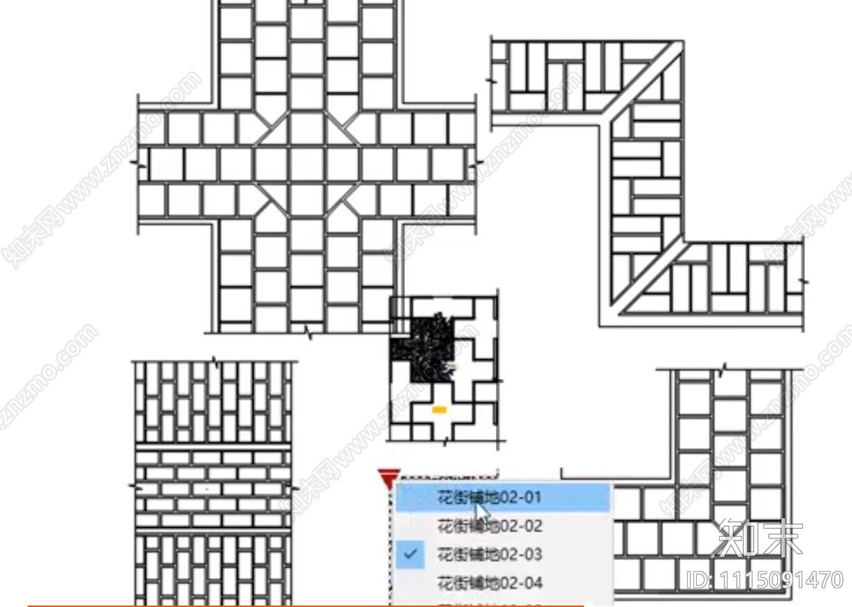 地面中式地面CAD动态块cad施工图下载【ID:1115091470】