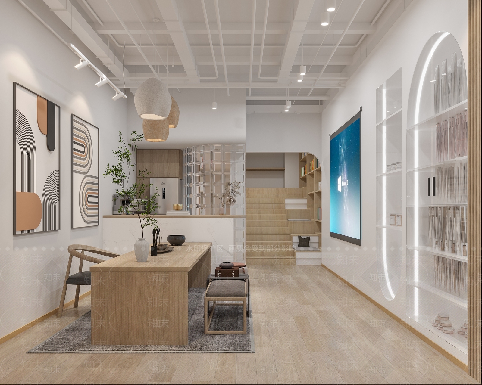 现代瑜伽馆3D模型下载【ID:1115095455】