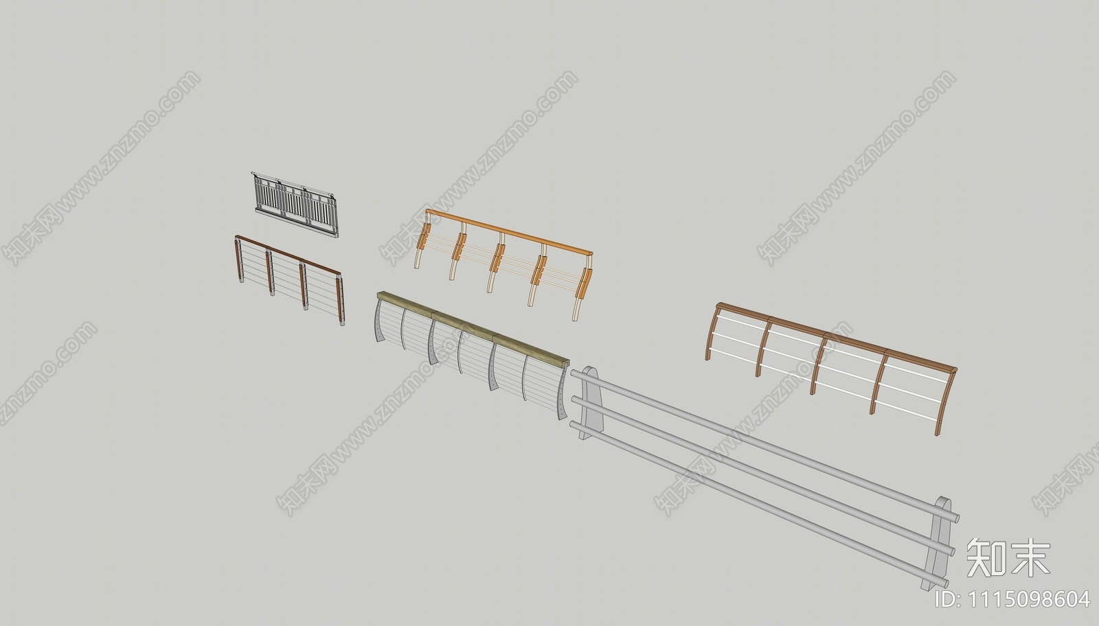 现代简易护栏SU模型下载【ID:1115098604】