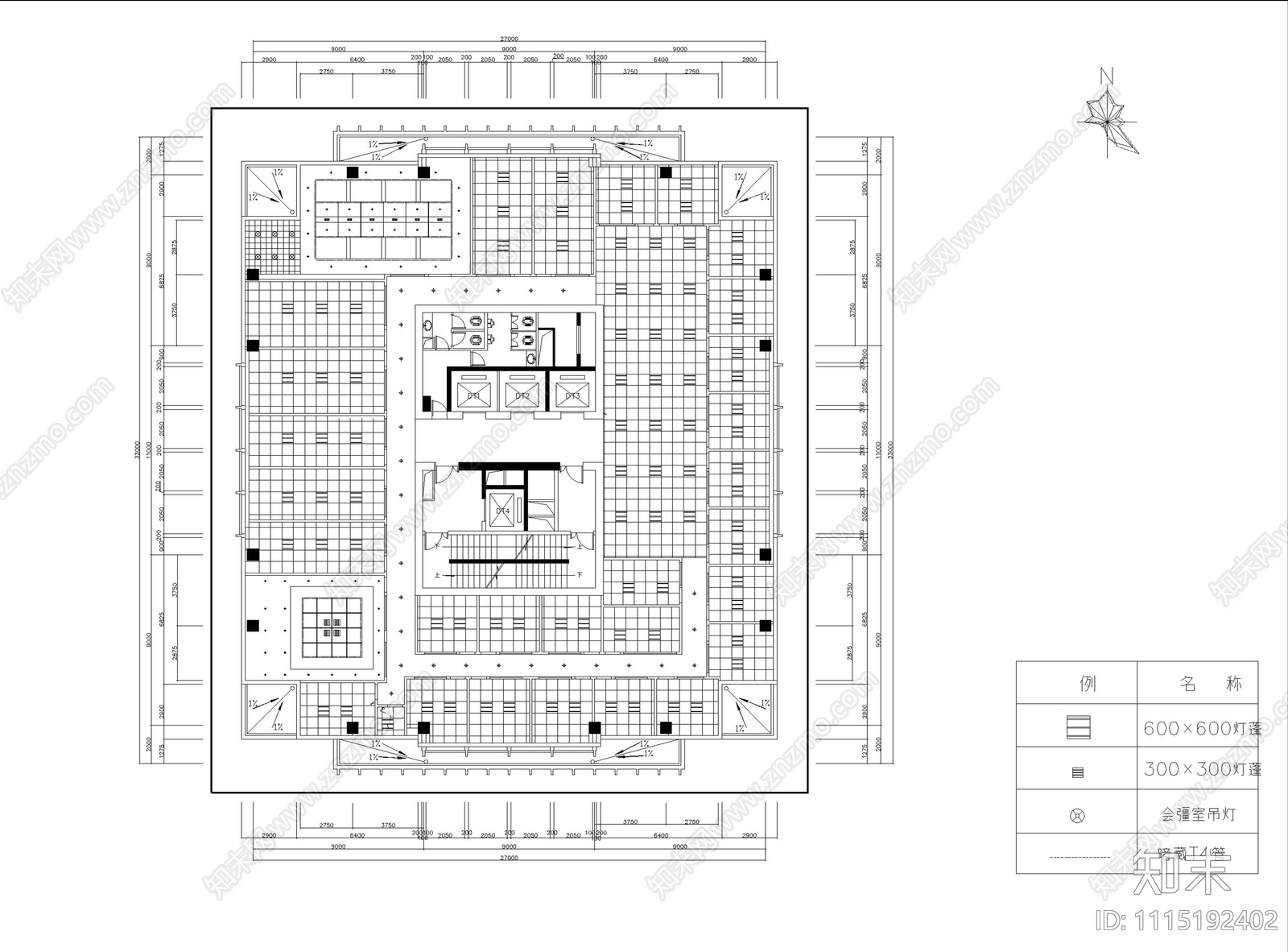 现代办公空间设计施工图cad施工图下载【ID:1115192402】