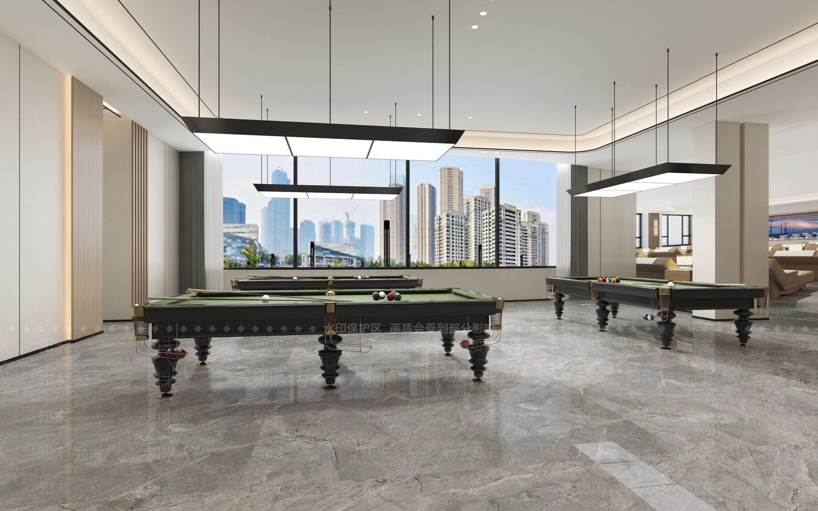 现代台球室3D模型下载【ID:1115107769】