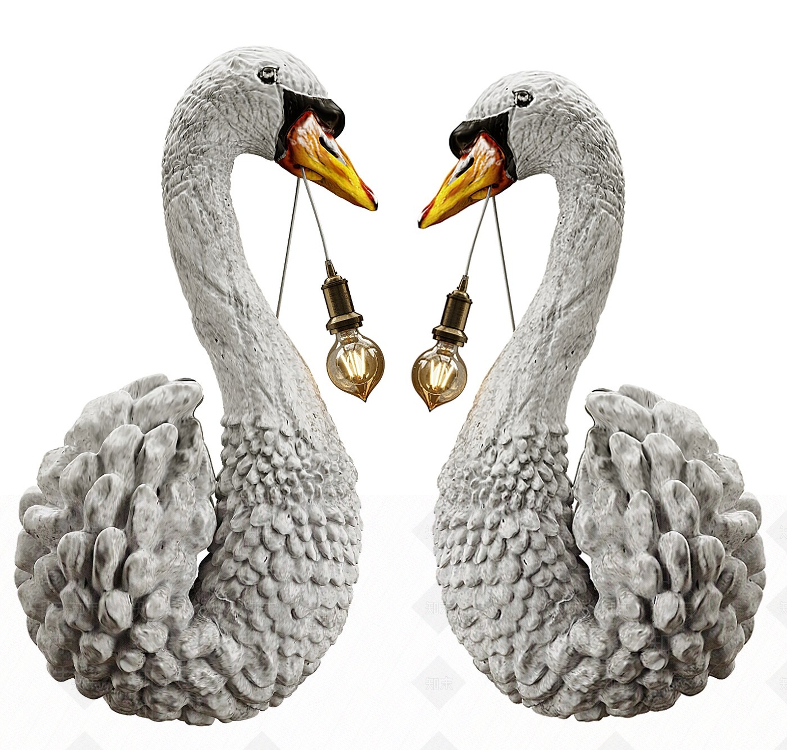 现代天鹅摆件SU模型下载【ID:1115109307】