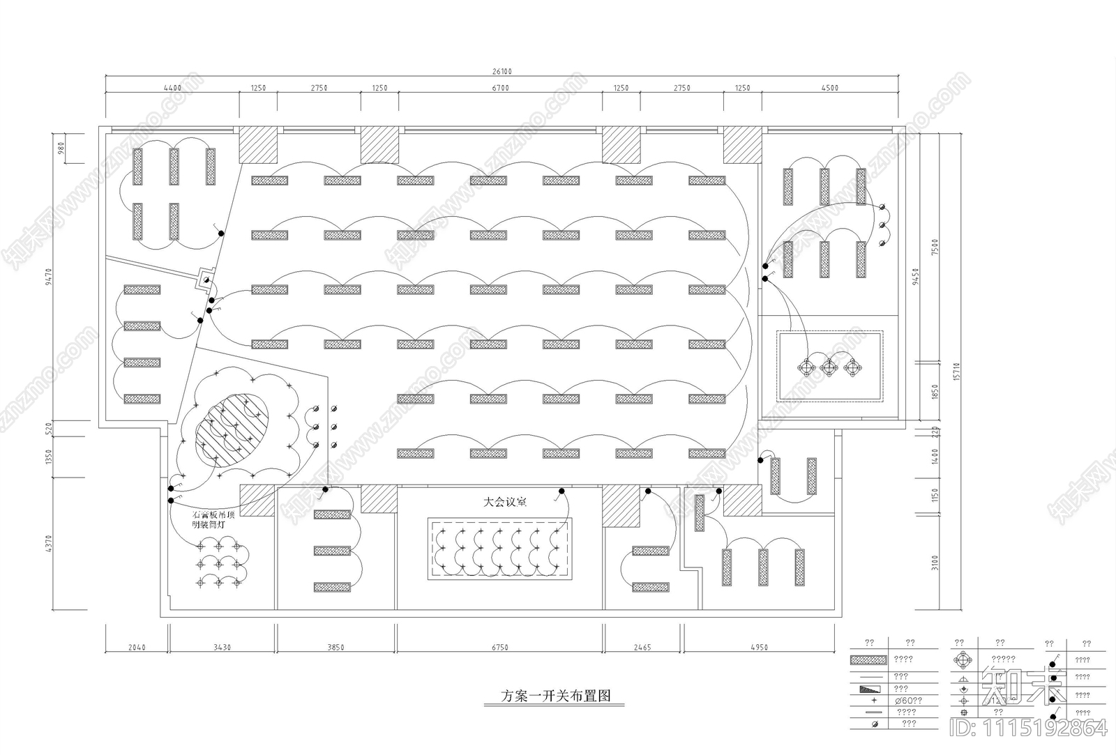 现代办公空间设计施工图cad施工图下载【ID:1115192864】