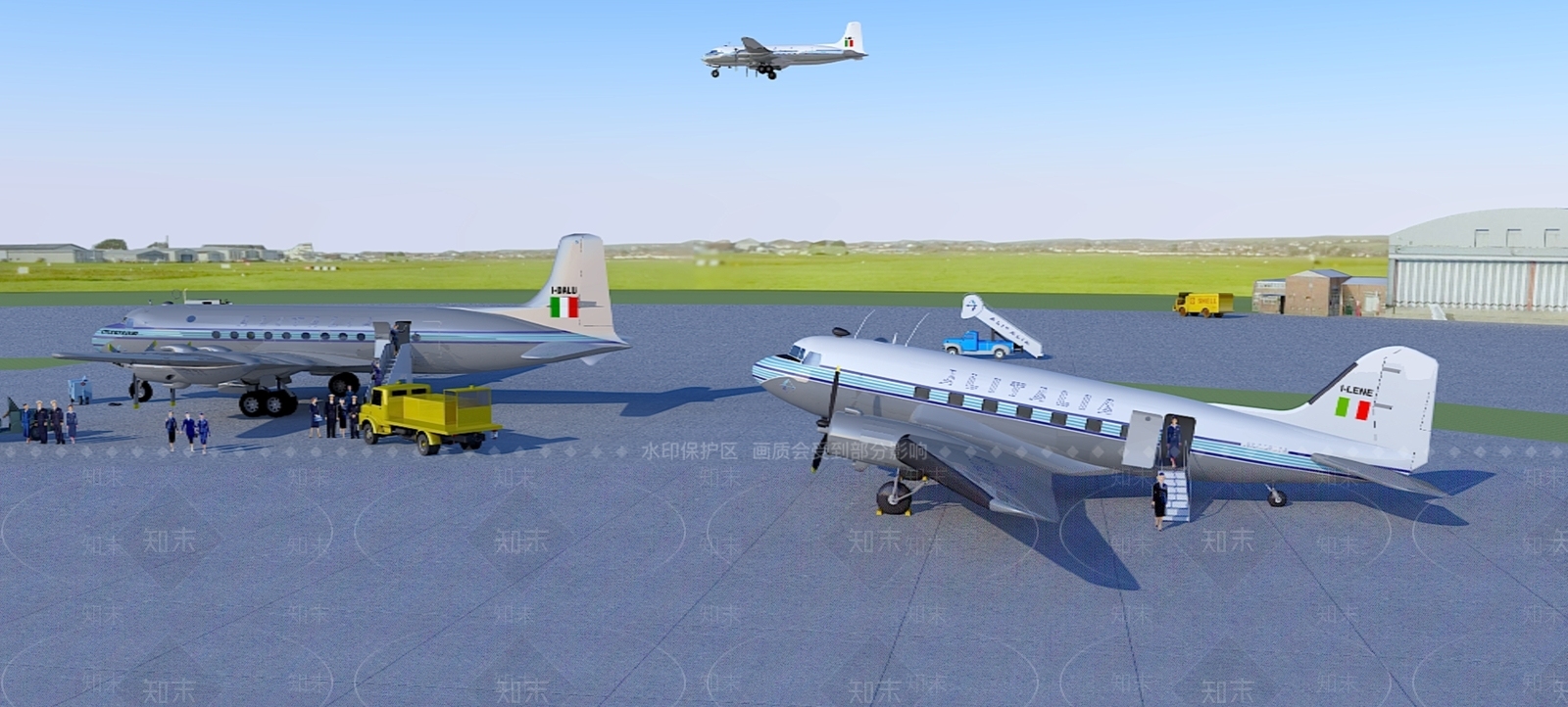 现代飞机场SU模型下载【ID:1115112658】