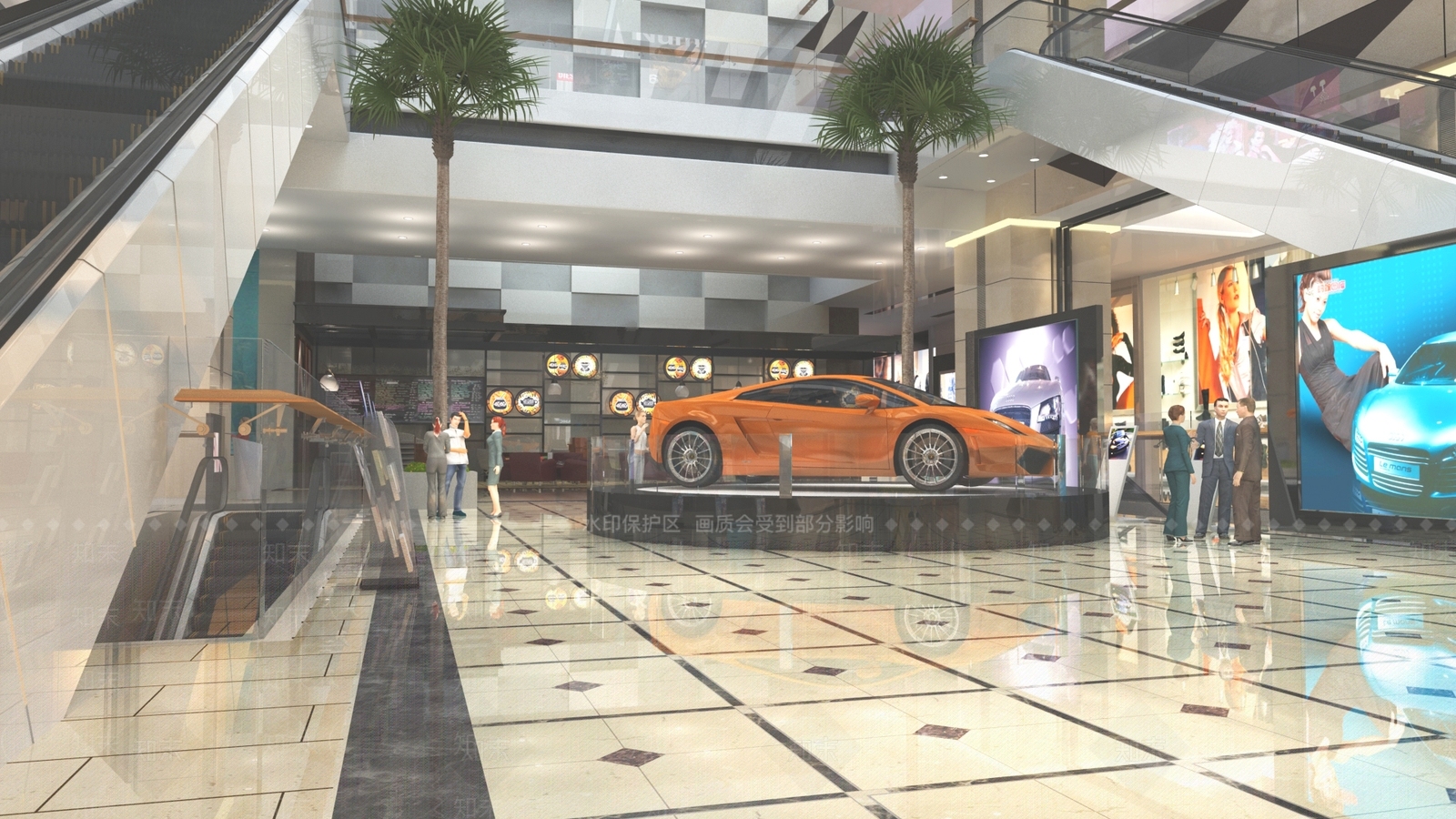 现代室内商场大厅3D模型下载【ID:1115125942】