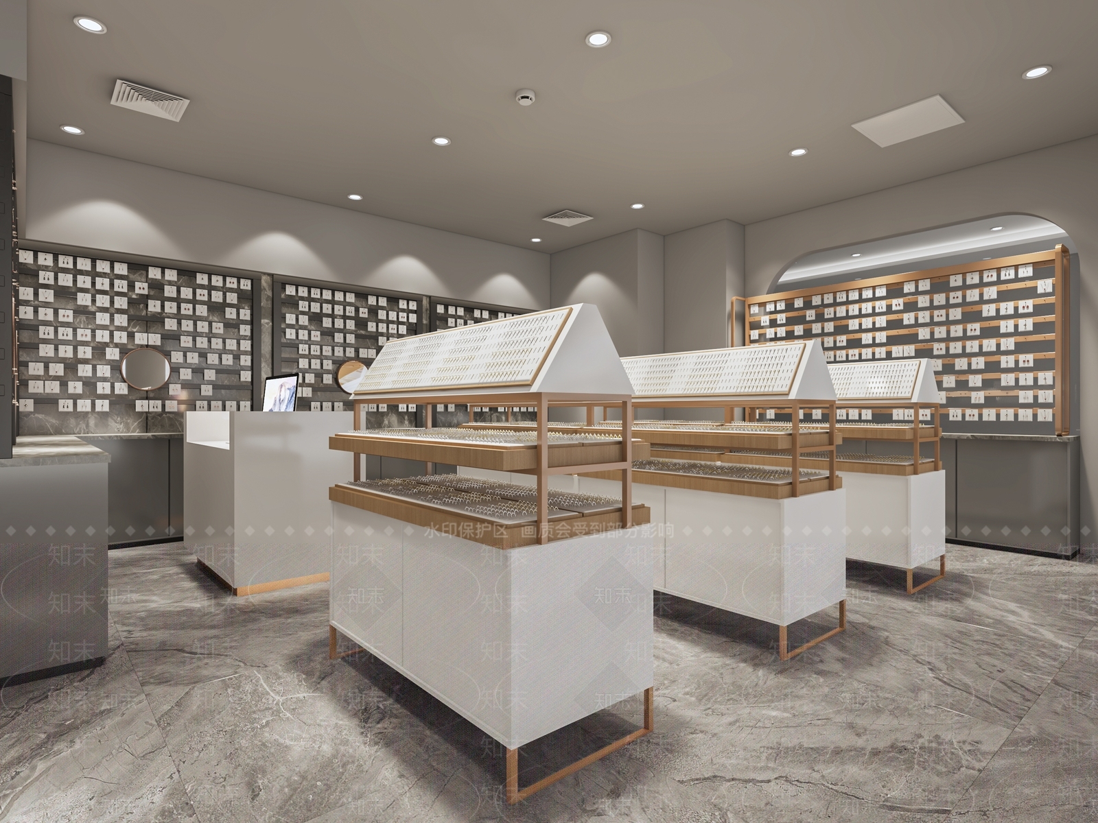 现代珠宝首饰店3D模型下载【ID:1115133302】