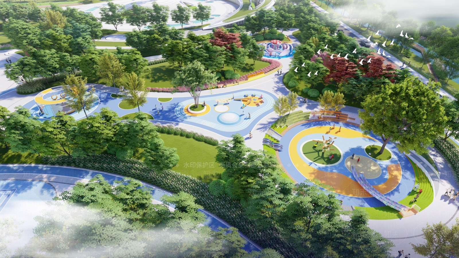 现代儿童活动运动综合公园SU模型下载【ID:1115136388】