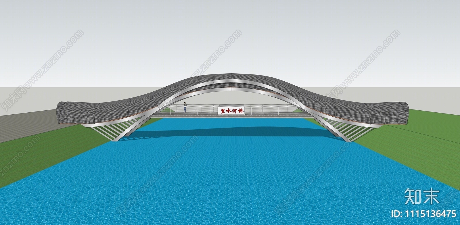 现代景观桥SU模型下载【ID:1115136475】