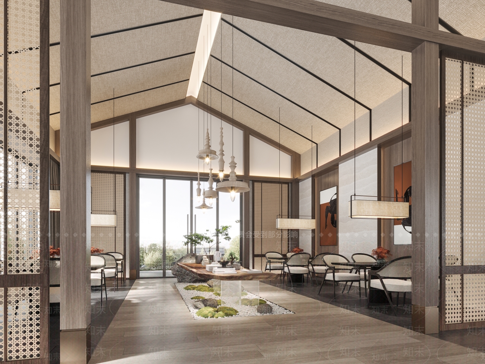 新中式酒店休息区3D模型下载【ID:1115139814】