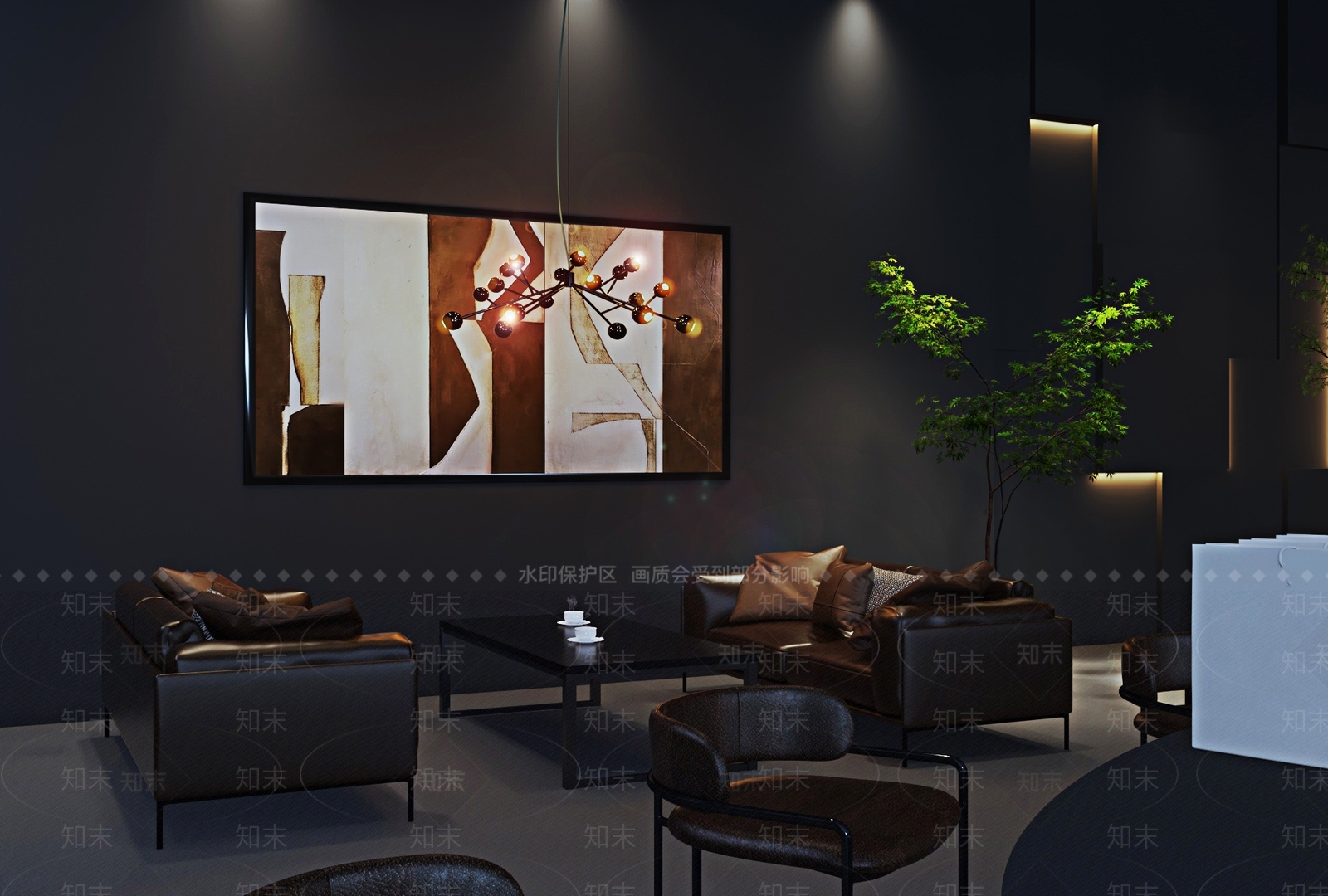 现代公共休息区3D模型下载【ID:1115140086】