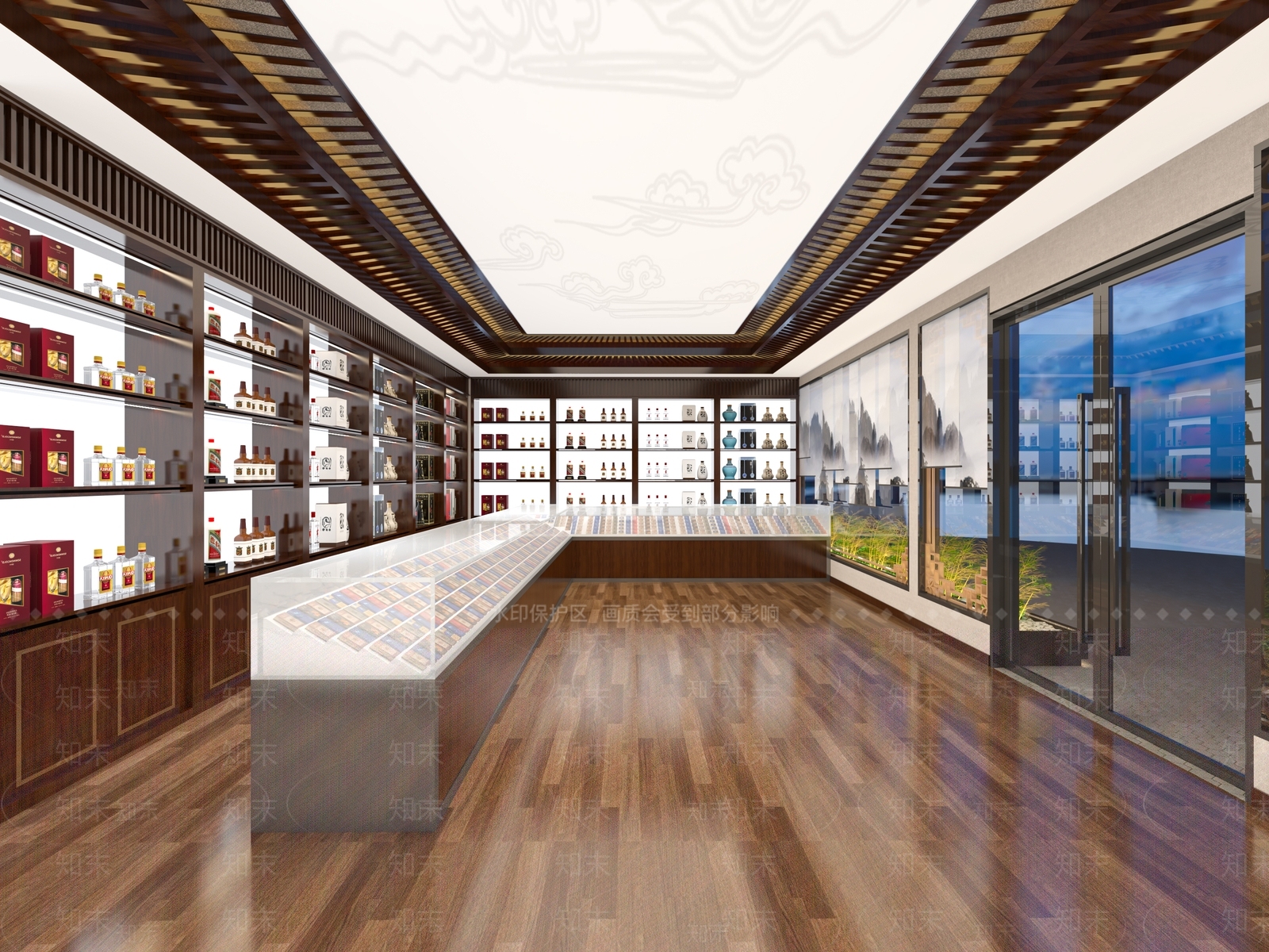 中式烟酒店3D模型下载【ID:1115139745】