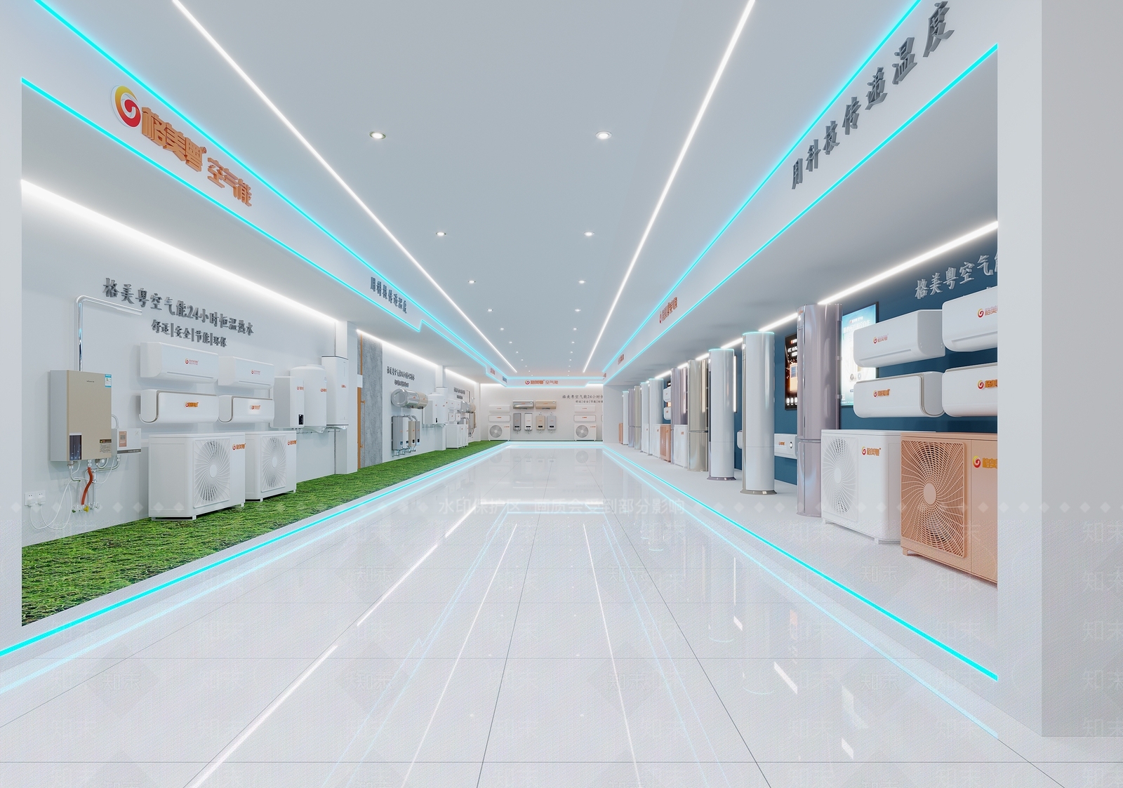 现代空调展厅3D模型下载【ID:1115141466】