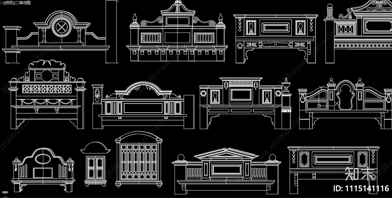 民国风格门窗建筑构件CAD施工图下载【ID:1115141116】